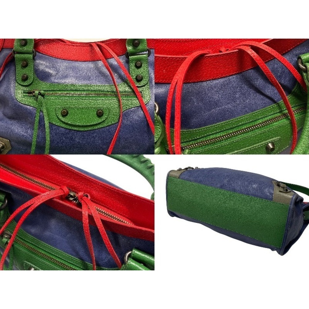 BALENCIAGA The City Giant Bag Handbag Shoulder Red Blue Green - Picture 6 of 10